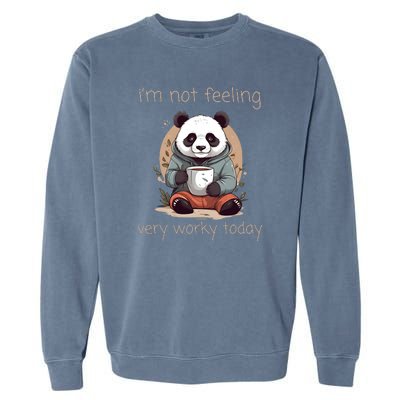 I Hate Mornings Panda Garment-Dyed Sweatshirt