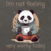 I Hate Mornings Panda Cotton Canvas Backpack