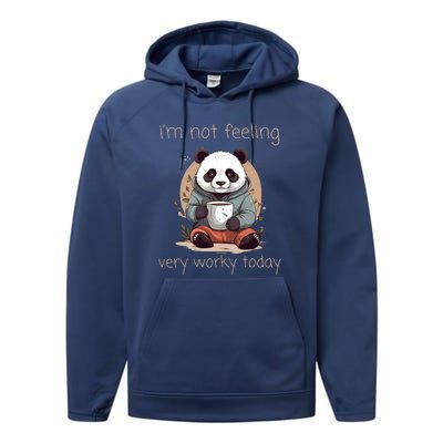 I Hate Mornings Panda Performance Fleece Hoodie