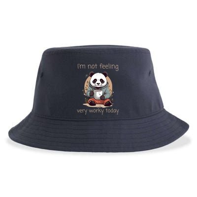I Hate Mornings Panda Sustainable Bucket Hat