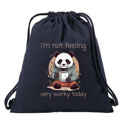 I Hate Mornings Panda Drawstring Bag