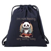 I Hate Mornings Panda Drawstring Bag