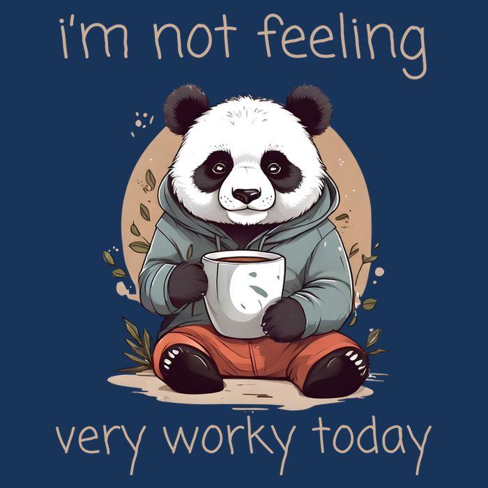 I Hate Mornings Panda Drawstring Bag