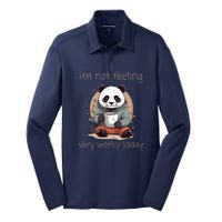 I Hate Mornings Panda Silk Touch Performance Long Sleeve Polo