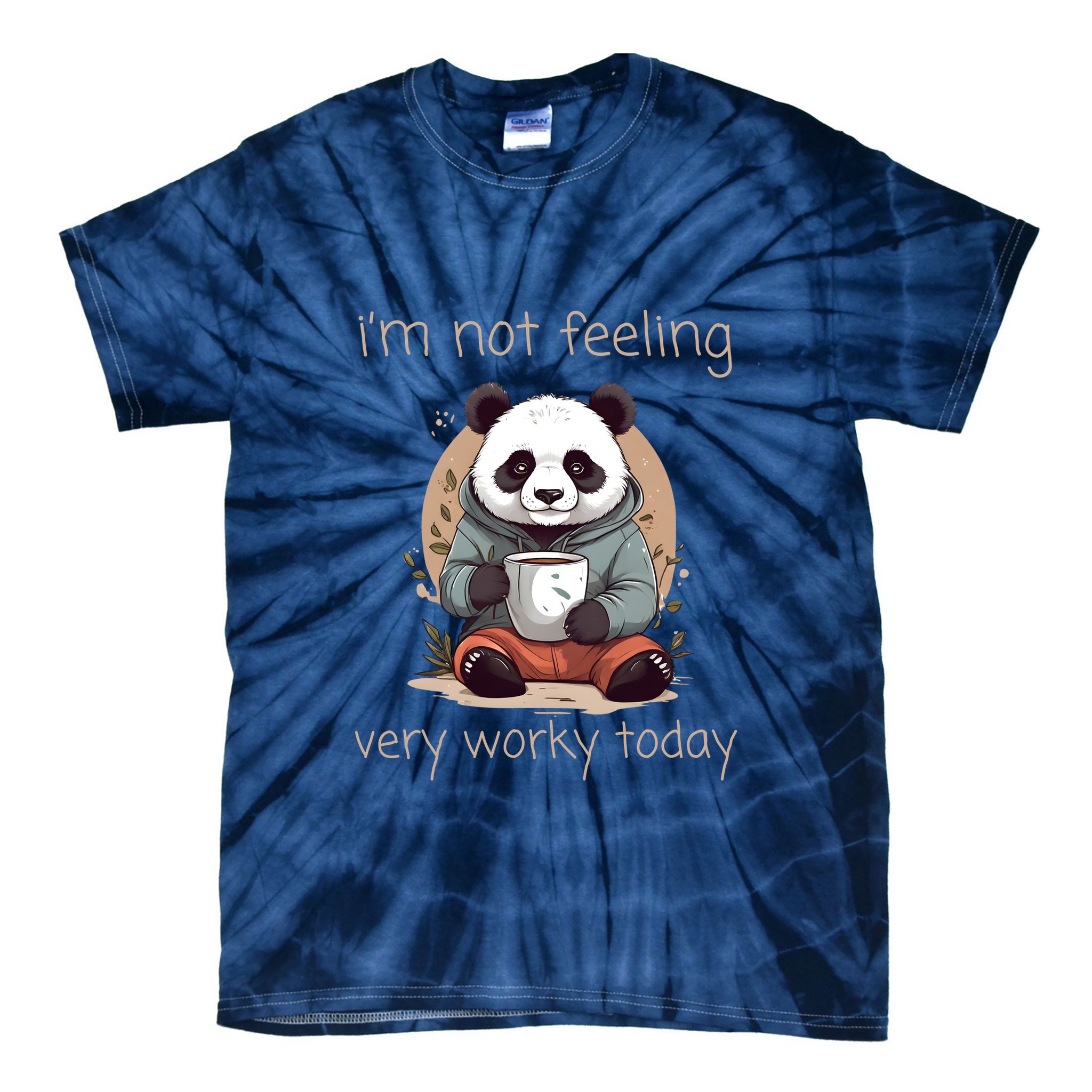 I Hate Mornings Panda Tie-Dye T-Shirt
