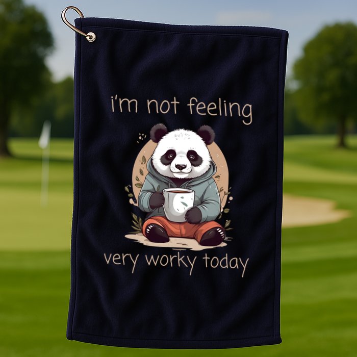 I Hate Mornings Panda Golf Towel