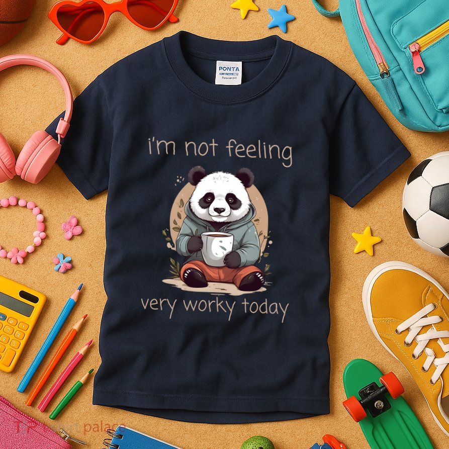I Hate Mornings Panda Kids T-Shirt