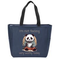 I Hate Mornings Panda Zip Tote Bag