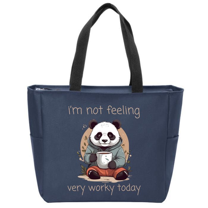 I Hate Mornings Panda Zip Tote Bag