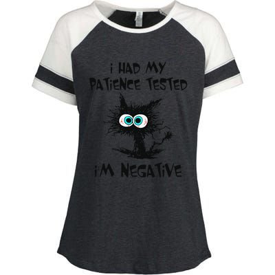 I Had My Patience Tested Im Negative Cat Funny Sarcasm Enza Ladies Jersey Colorblock Tee