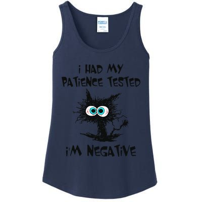 I Had My Patience Tested Im Negative Cat Funny Sarcasm Ladies Essential Tank