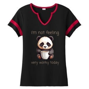 I Hate Mornings Panda Ladies Halftime Notch Neck Tee