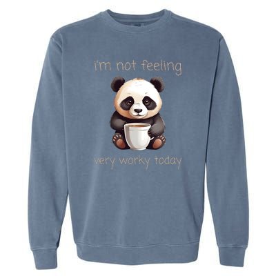 I Hate Mornings Panda Garment-Dyed Sweatshirt