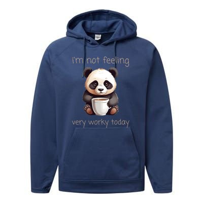 I Hate Mornings Panda Performance Fleece Hoodie