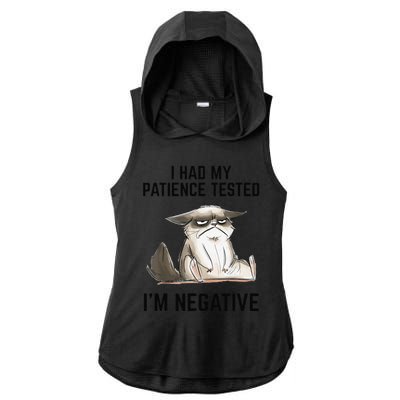 I Had My Patience Tested Im Negative Cat Funny Vintage Ladies PosiCharge Tri-Blend Wicking Draft Hoodie Tank