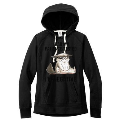 I Had My Patience Tested Im Negative Cat Funny Vintage Women's Fleece Hoodie