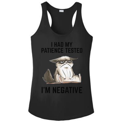 I Had My Patience Tested Im Negative Cat Funny Vintage Ladies PosiCharge Competitor Racerback Tank