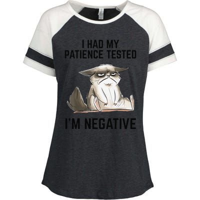 I Had My Patience Tested Im Negative Cat Funny Vintage Enza Ladies Jersey Colorblock Tee