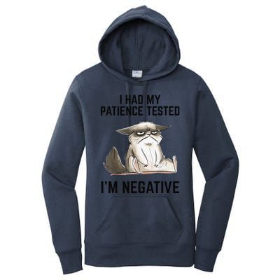 I Had My Patience Tested Im Negative Cat Funny Vintage Women's Pullover Hoodie