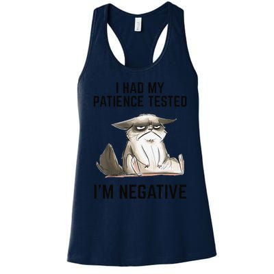 I Had My Patience Tested Im Negative Cat Funny Vintage Women's Racerback Tank