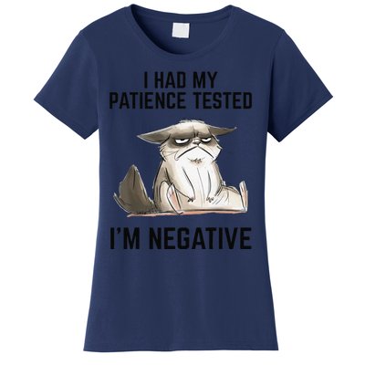 I Had My Patience Tested Im Negative Cat Funny Vintage Women's T-Shirt