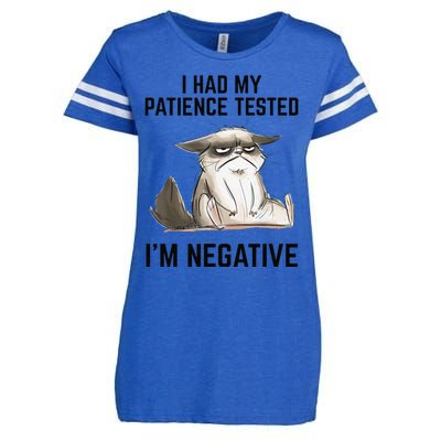 I Had My Patience Tested Im Negative Cat Funny Vintage Enza Ladies Jersey Football T-Shirt