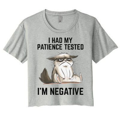 I Had My Patience Tested Im Negative Cat Funny Vintage Women's Crop Top Tee