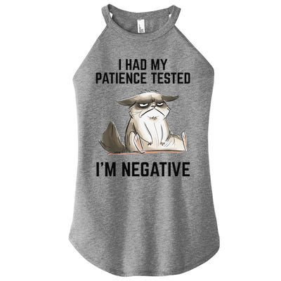 I Had My Patience Tested Im Negative Cat Funny Vintage Women's Perfect Tri Rocker Tank