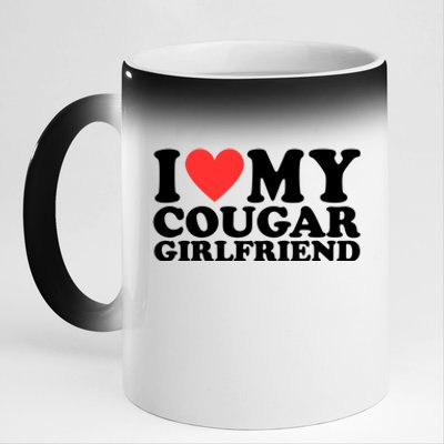 I Heart My Cougar Girlfriend 11oz Black Color Changing Mug