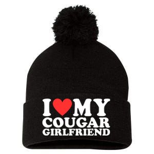 I Heart My Cougar Girlfriend Pom Pom 12in Knit Beanie