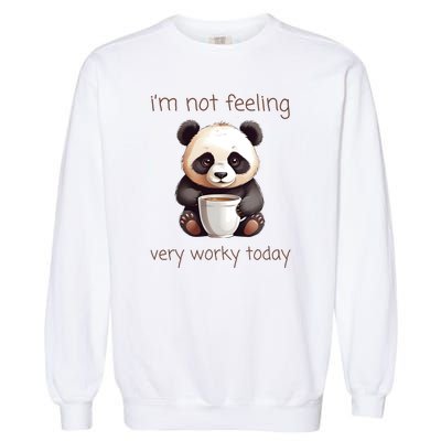 I Hate Mornings Panda Garment-Dyed Sweatshirt