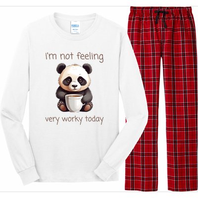 I Hate Mornings Panda Long Sleeve Pajama Set