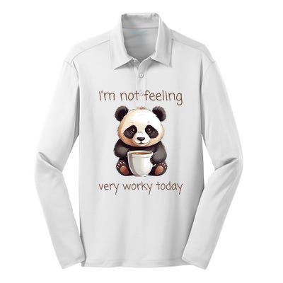 I Hate Mornings Panda Silk Touch Performance Long Sleeve Polo