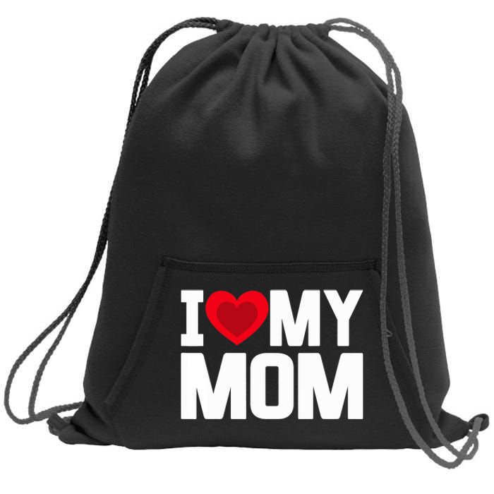 I Heart My Mom Love My Mom Happy Mother's Day Family Outfit Sweatshirt Cinch Pack Bag