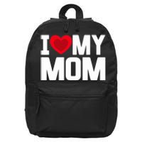 I Heart My Mom Love My Mom Happy Mother's Day Family Outfit 16 in Basic Backpack