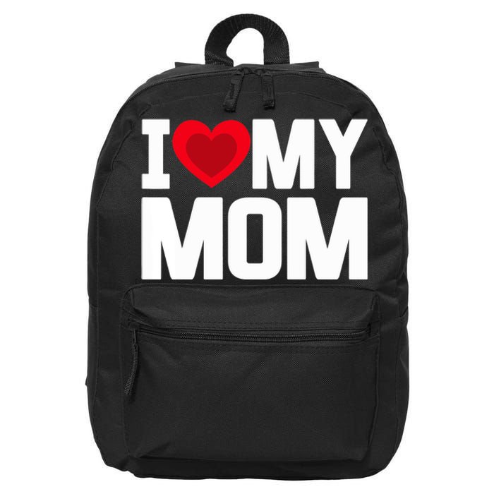 I Heart My Mom Love My Mom Happy Mother's Day Family Outfit 16 in Basic Backpack