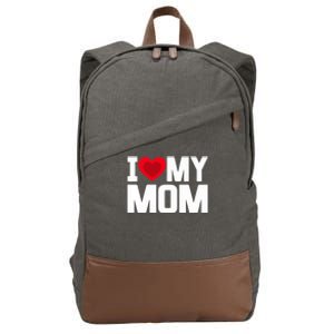 I Heart My Mom Love My Mom Happy Mother's Day Family Outfit Cotton Canvas Backpack