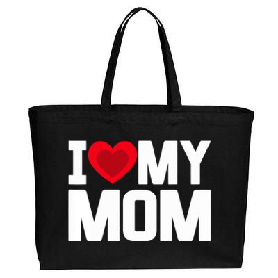 I Heart My Mom Love My Mom Happy Mother's Day Family Outfit Cotton Canvas Jumbo Tote