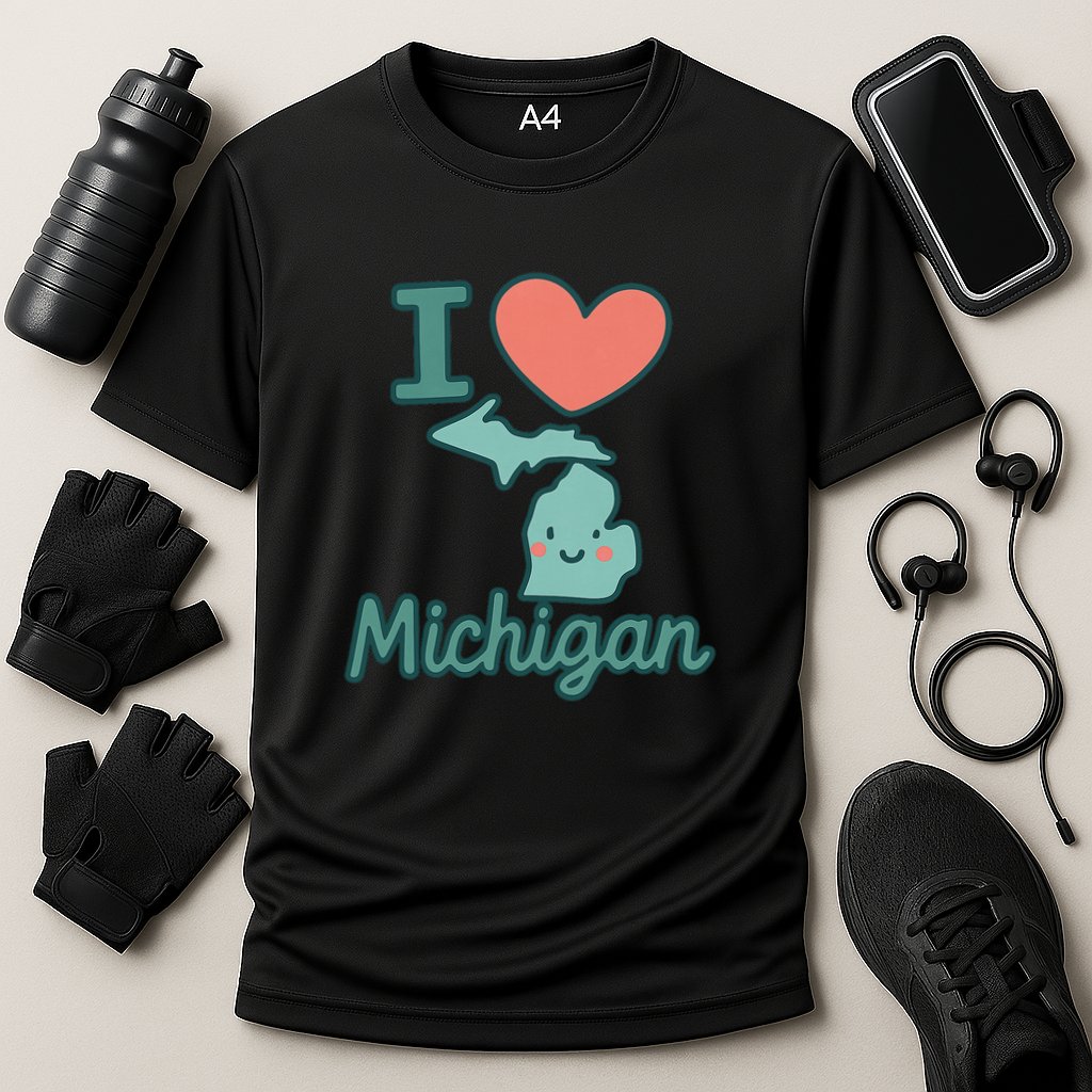 I Heart Michigan Performance Shirt