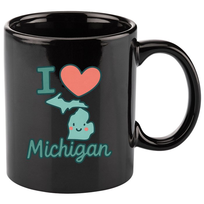 I Heart Michigan 11oz C Handle Ceramic Mug