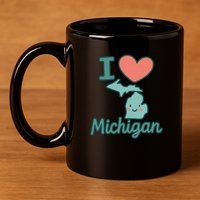 I Heart Michigan 11oz C Handle Ceramic Mug