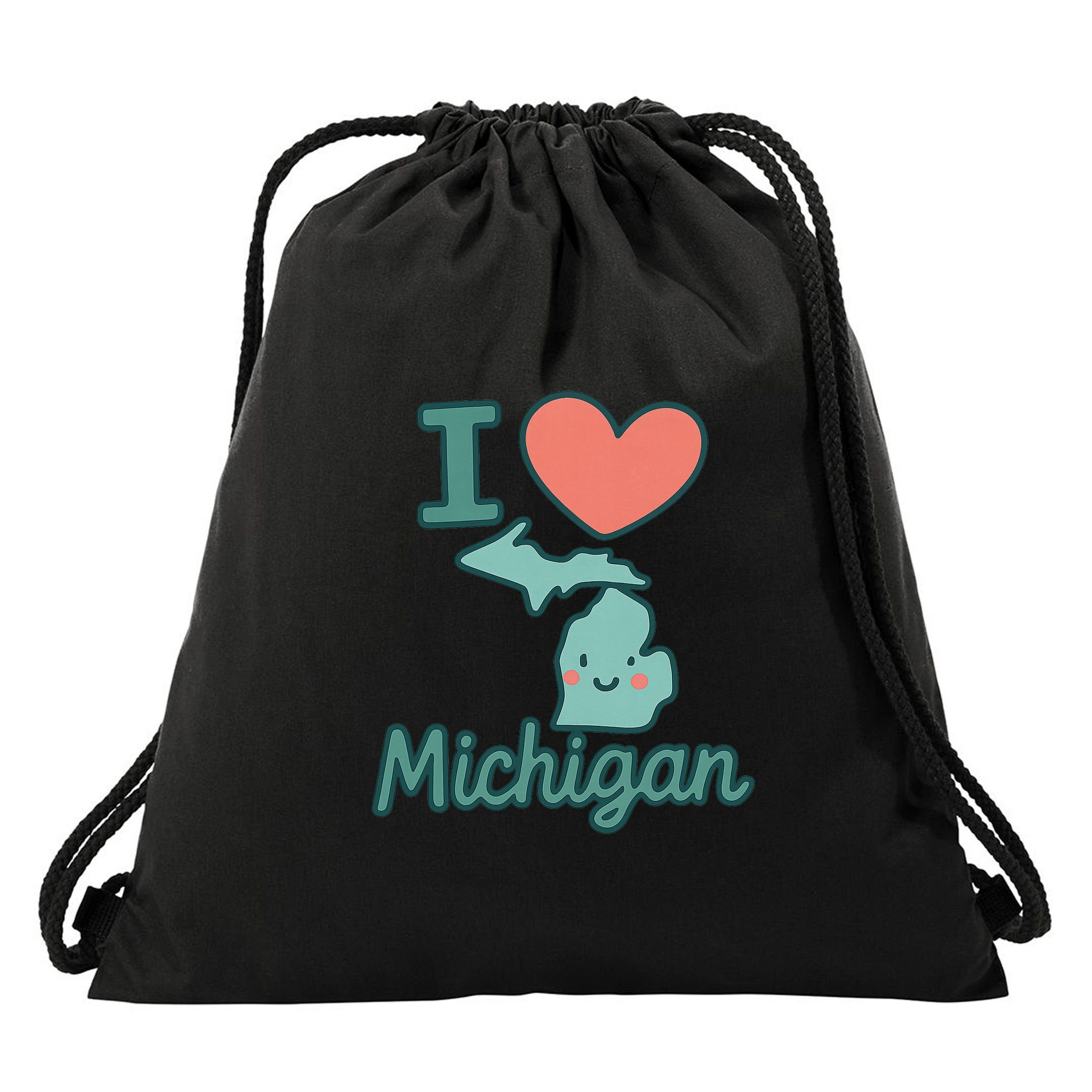 I Heart Michigan Drawstring Bag