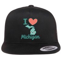 I Heart Michigan Flat Bill Trucker Hat