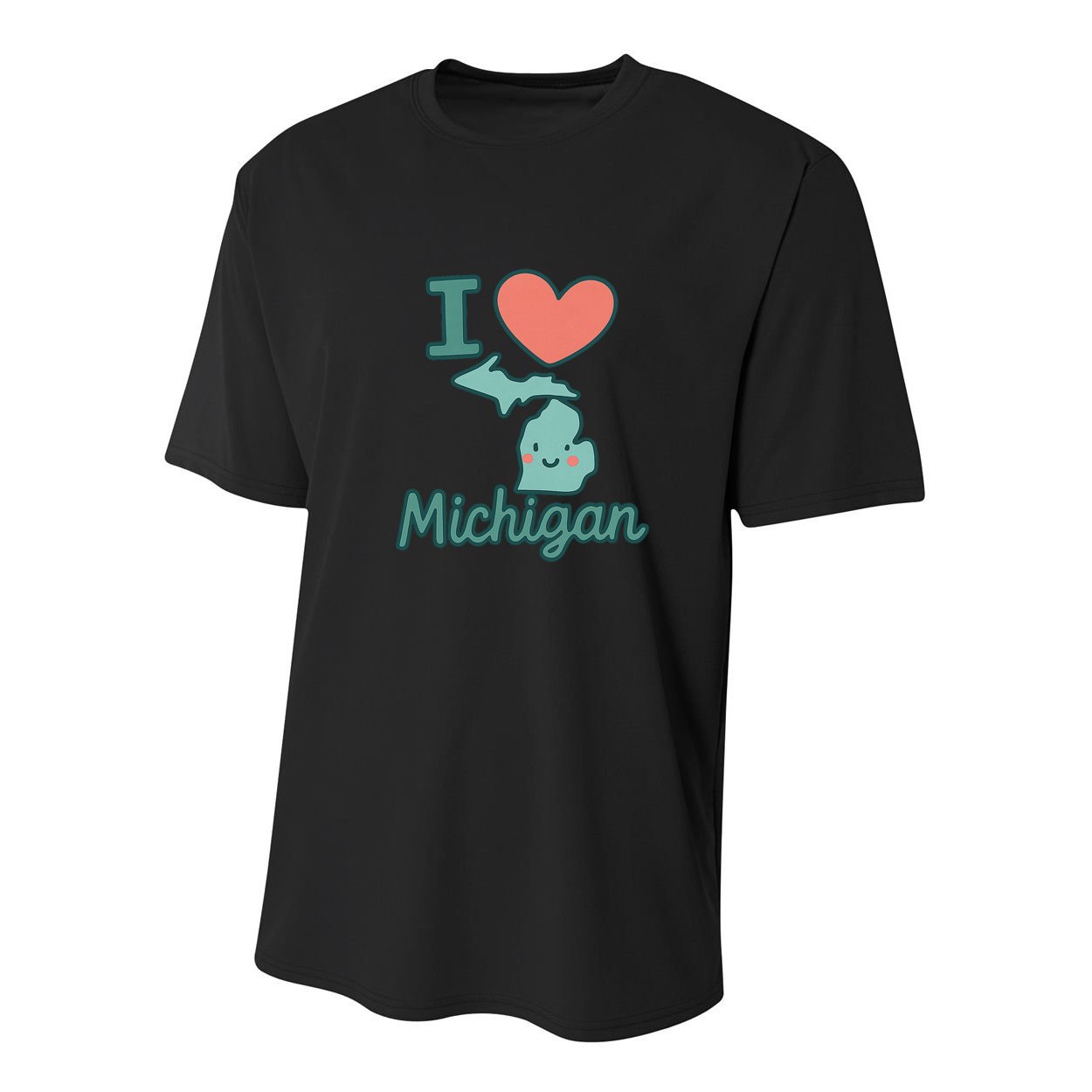 I Heart Michigan Youth Performance Sprint T-Shirt