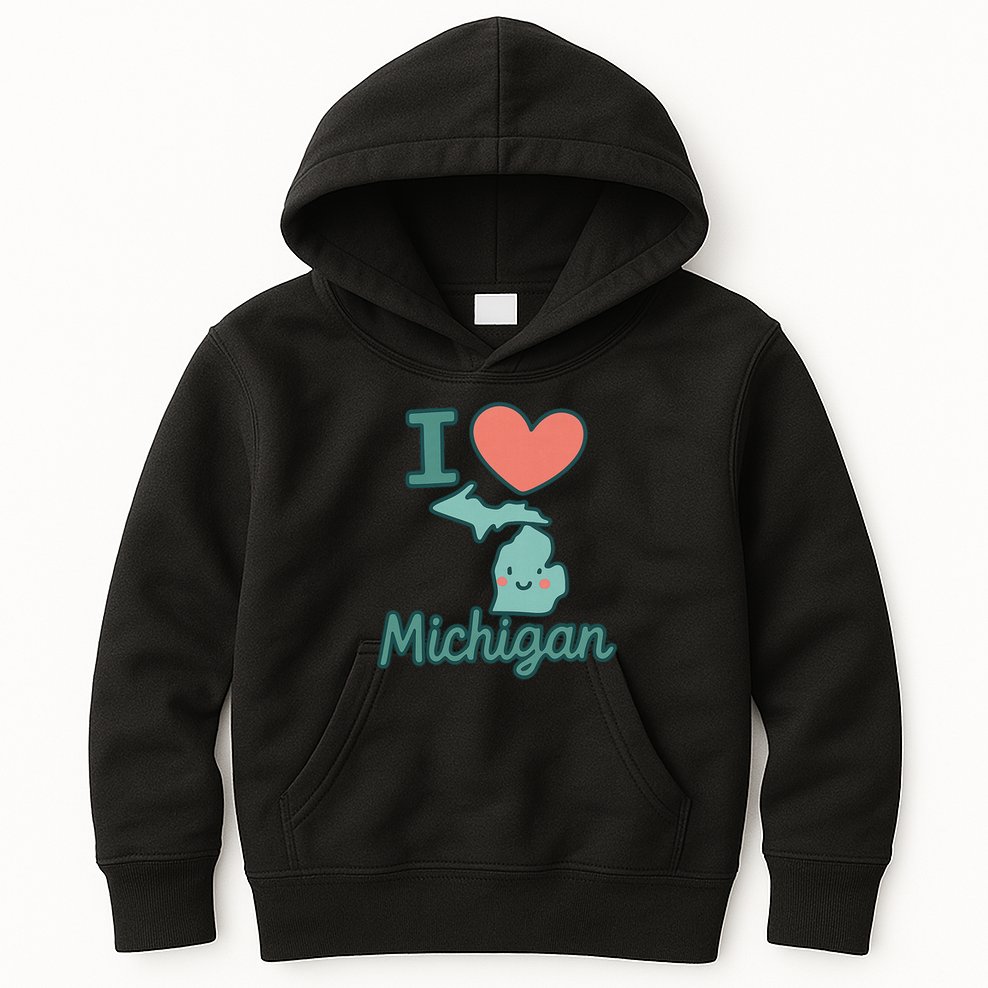 I Heart Michigan Kids Hoodie