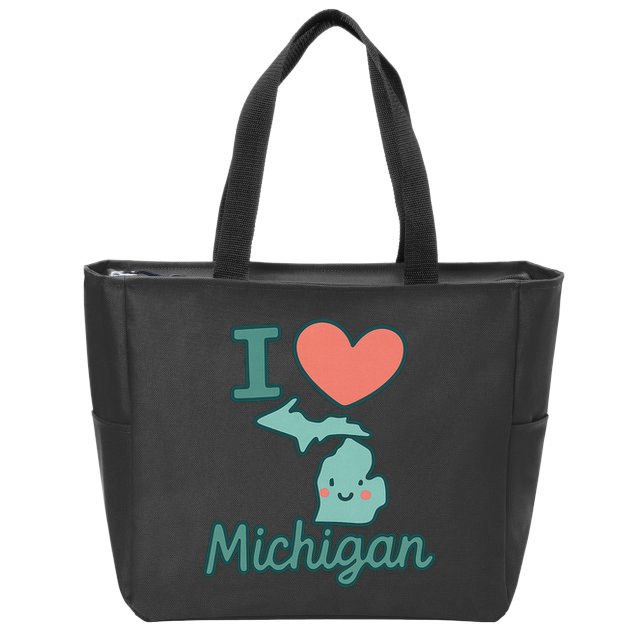 I Heart Michigan Zip Tote Bag