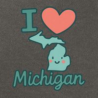 I Heart Michigan Cotton Canvas Backpack