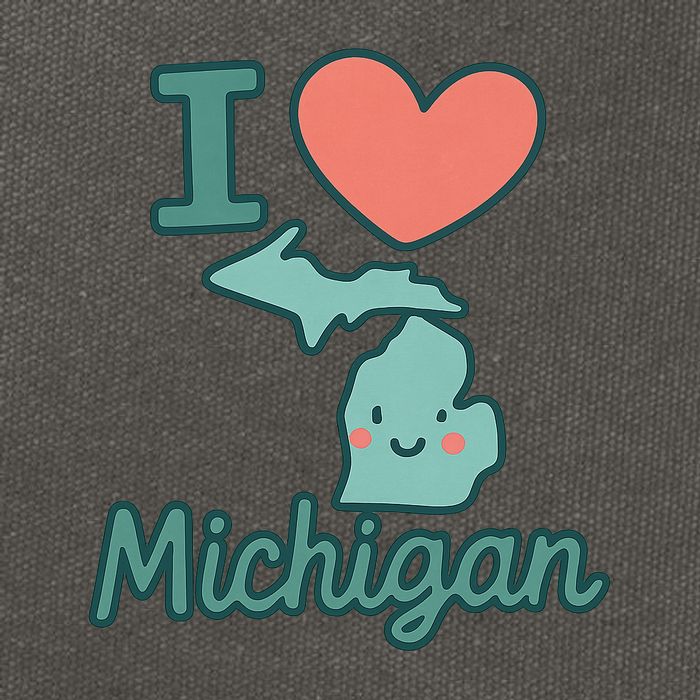 I Heart Michigan Cotton Canvas Backpack
