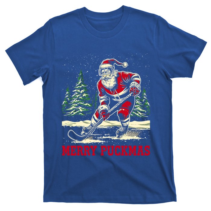 Ice Hockey Merry Puckmas Icehockey Player Christmas Ugly Gift T-Shirt