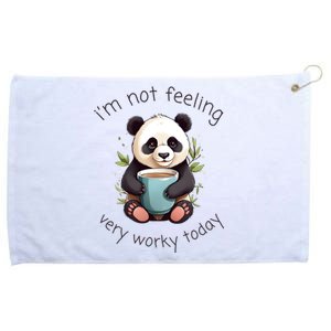 I Hate Mornings Panda Grommeted Golf Towel